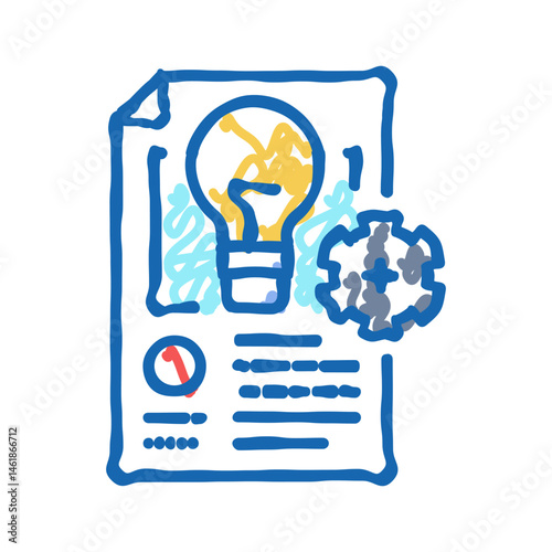 intellectual property management icon doodle illustration