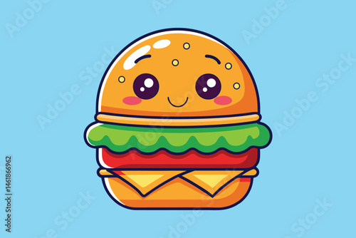  cute burger colorful Vector