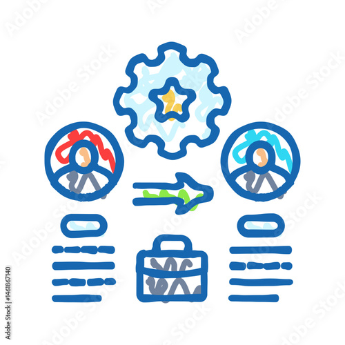 succession planning business process icon doodle illustration