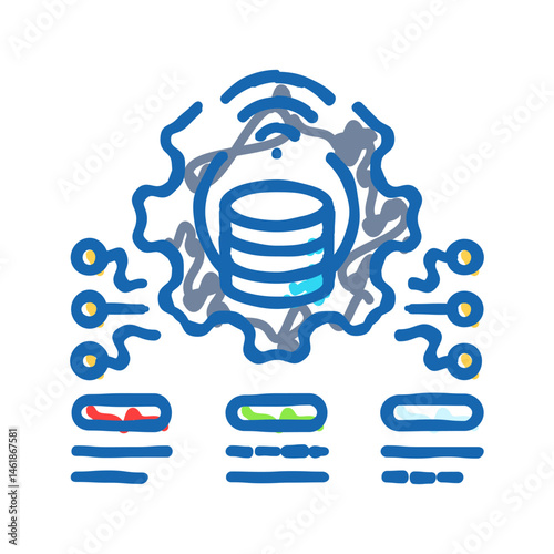 system integration business process icon doodle illustration