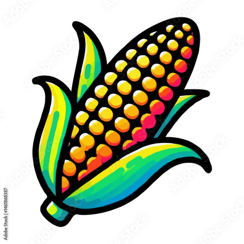 Colorful Corn Illustration