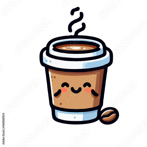 Smiling Coffee Cup Illustration