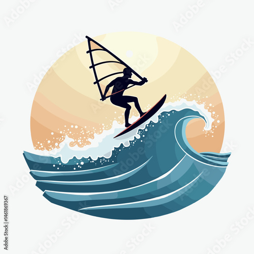 Windsurfer on Wave for Water Sports Blogs and Summer Activities