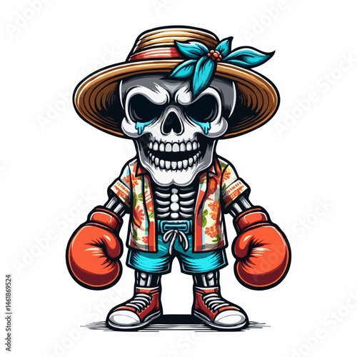 Funny Skeleton Boxer Ready for Summer