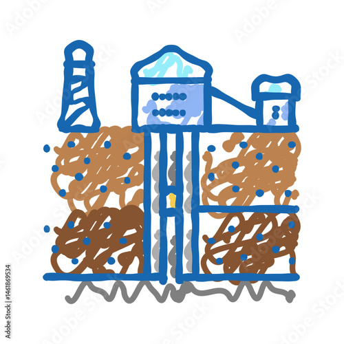 mine shaft icon doodle illustration