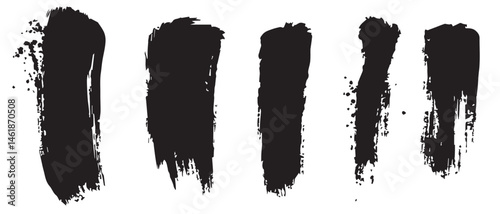 Abstract Black Brush Stroke Vectors for Texture Art