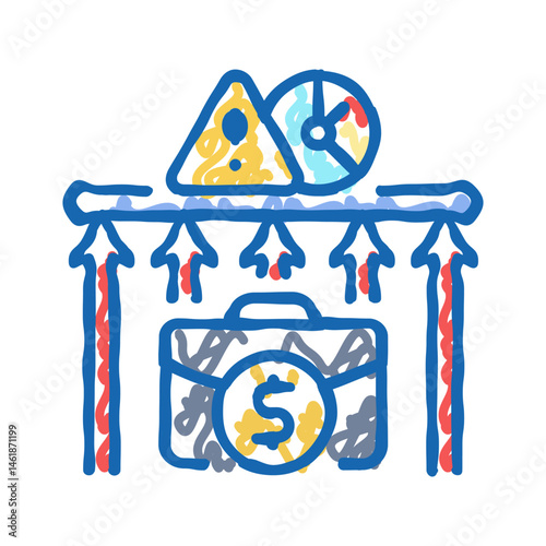 risk taking modern business icon doodle illustration
