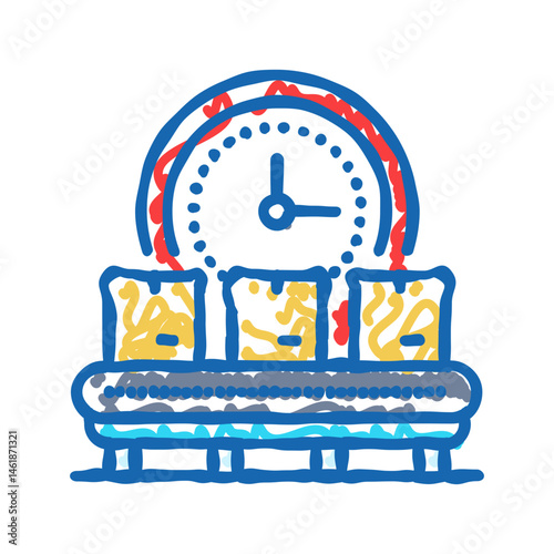 just in time production modern business icon doodle illustration