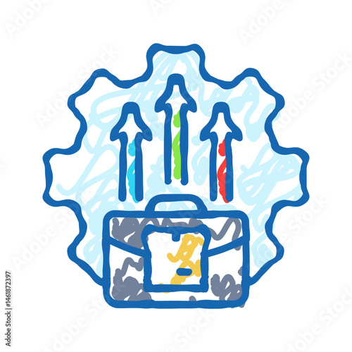 performance management modern business icon doodle illustration