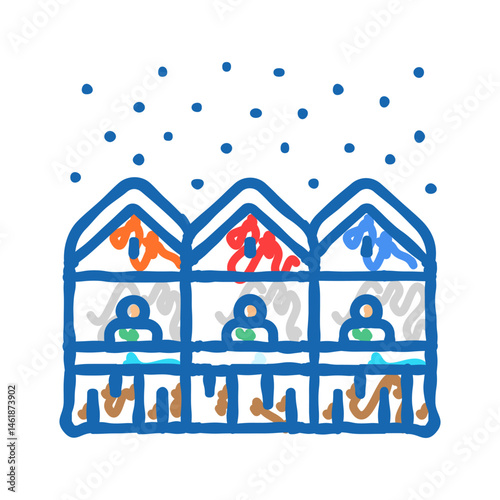 winter market winter icon doodle illustration