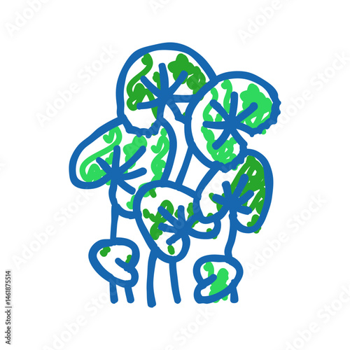 saffron threads ayurvedic herb icon doodle illustration