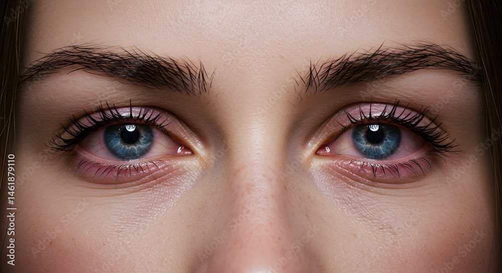 Woman's Eyes with Redness Close Up Woman's Eyes with Redness Close Up