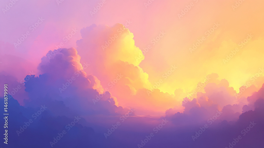 Fototapeta premium Soft pastel cloudscape at dawn or dusk