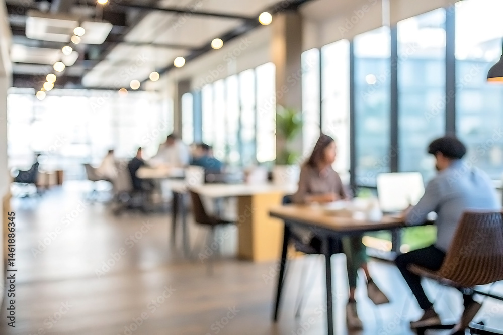 Blurred Modern Office Space with Coworkers Blurred Modern Office Space with Coworkers