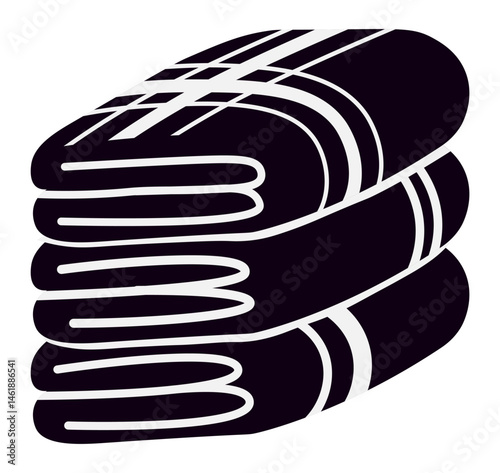 Soft and fluffy towels or blankets neatly folded and stacked, creating a tidy pile, perfect for representing comfort, organization, and relaxation
