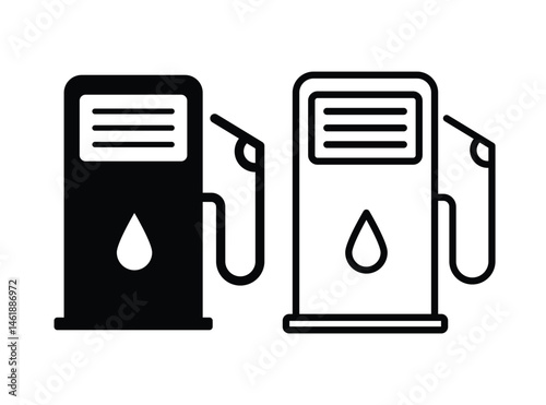 Gas station icon and symbol design on a white backdrop