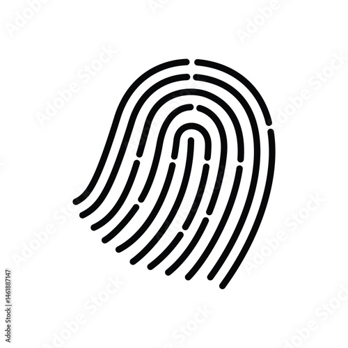 Fingerprint sign and symbol design on a white background