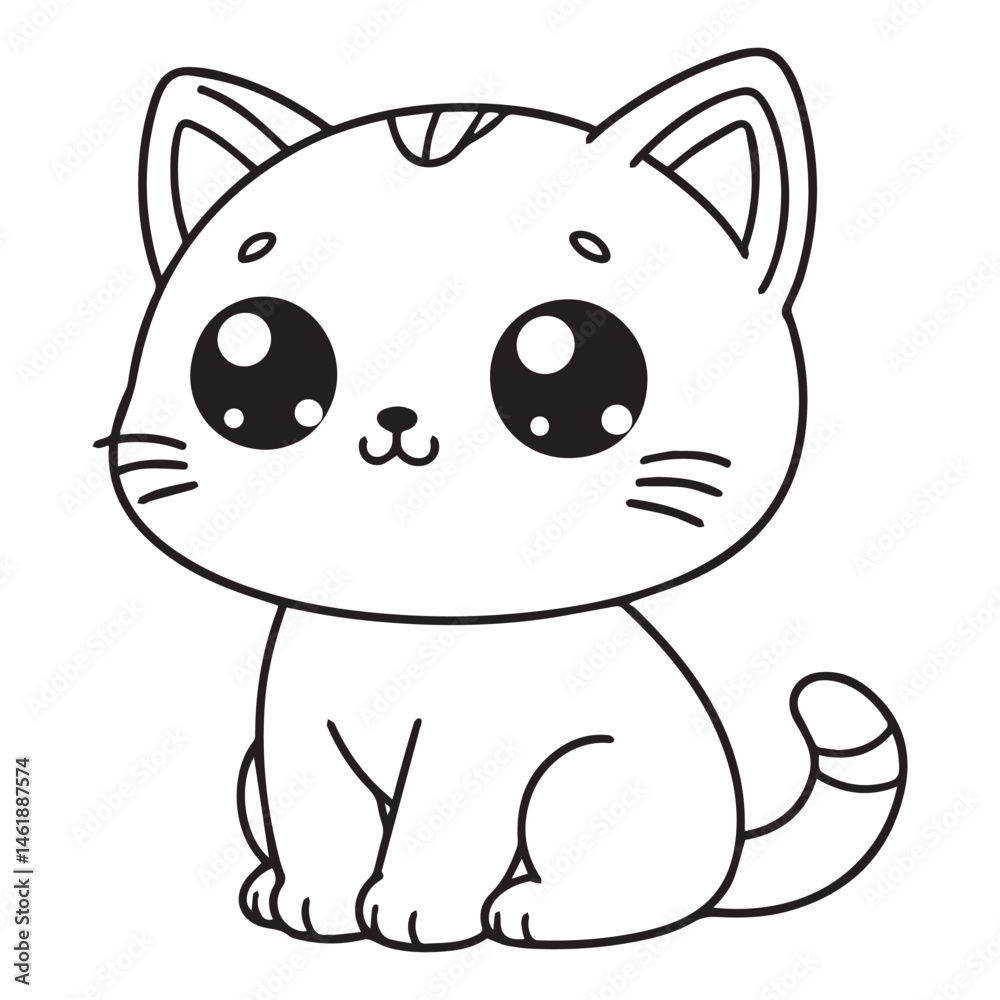 Fototapeta premium Cat Coloring Page - Printable Activity Sheet