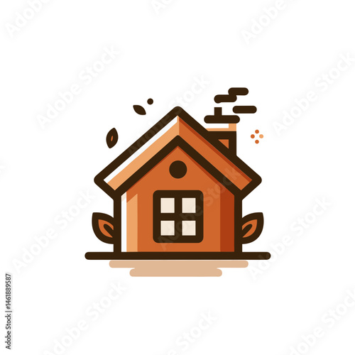 Vector illustration of cozy house for home concept, warm design