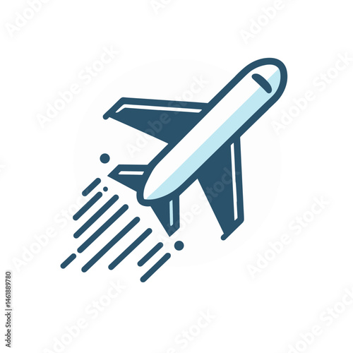 Vector illustration of airplane taking off for travel concept, dynamic design