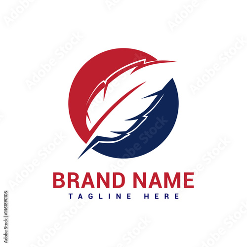 Feather logo for notaris logo design vector illustration idea