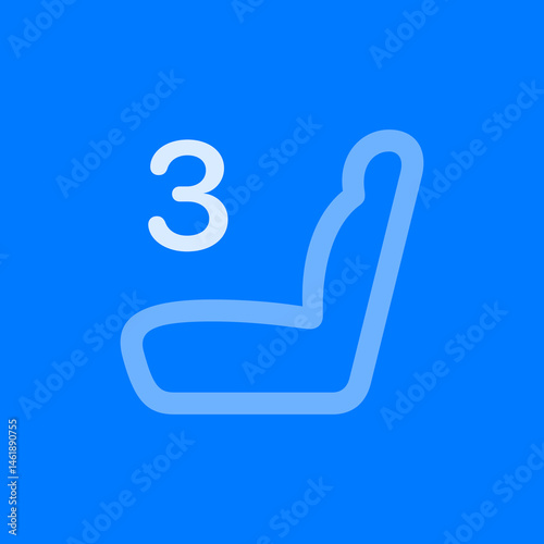 Car Seat Left Position 3 Outline