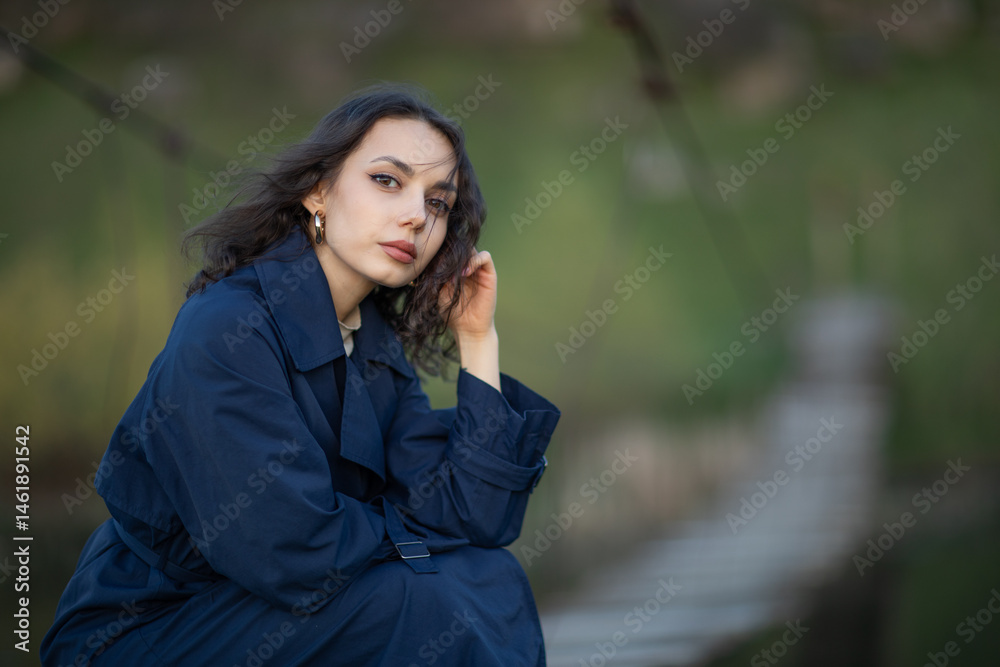 Beautiful Woman long brunette hair. Spa model Girl with Perfect Fresh Clean Skin. Beauty black eyes.