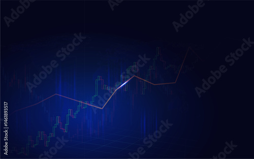 Stock market or forex trading graph in graphic design concept.