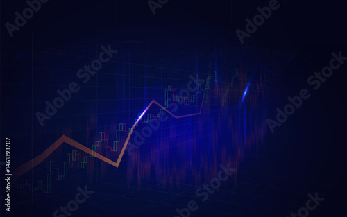 Stock market or forex trading graph in graphic design concept.