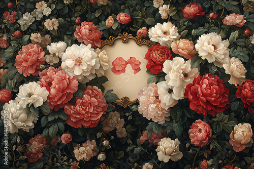 double happiness floral frame