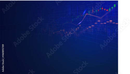 Stock market or forex trading graph in graphic design concept.