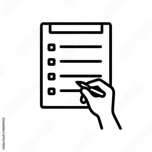 Student hand filling out exam answer sheet with pen  