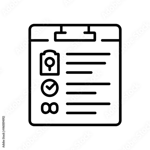Exam Rules Checklist Icon Design on a White Background  