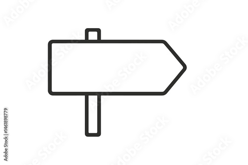 Vector illustration of a directional signpost indicating a right turn in a minimalist design