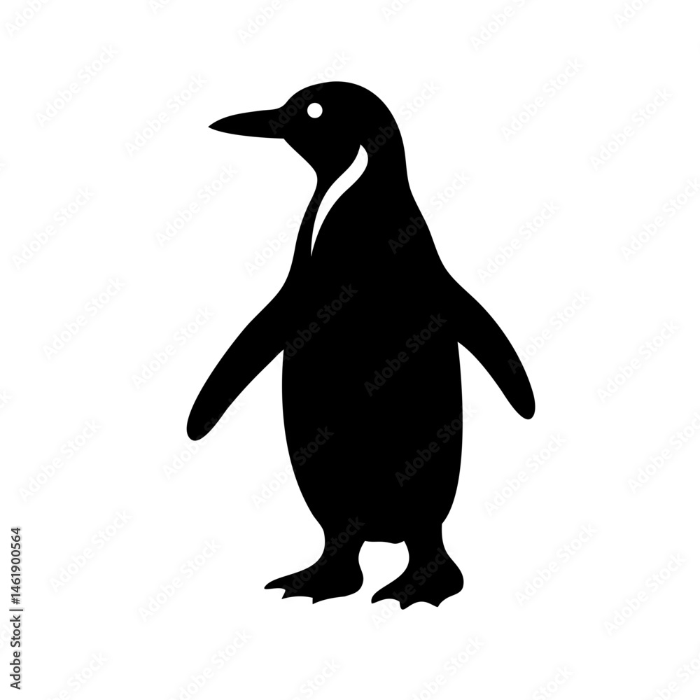 Fototapeta premium Cute and playful penguin illustration in silhouette style perfect for various creative projects and designs