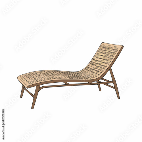 Empty lounge chair near the bottom of the image