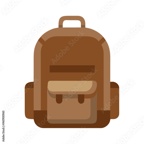 Brown backpack designed for outdoor adventures and daily use, featuring multiple compartments for storage and organization