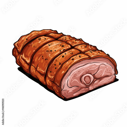 Crispy, sliced meat with a rich brown color and appetizing texture