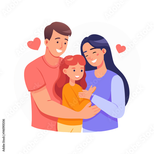 Family embracing in a warm and loving moment at home during a joyful afternoon