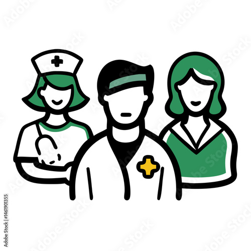 Health professionals collaborating in a community clinic for patient care