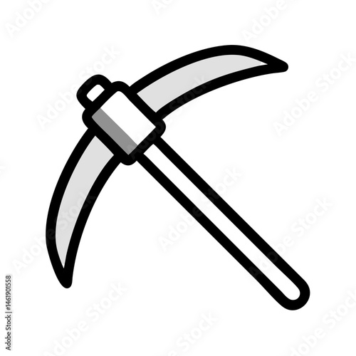 Mining tool with curved blade and straight handle used for excavation in various environments