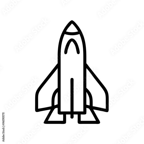 Rocket launching against a clear background representing space exploration and innovation