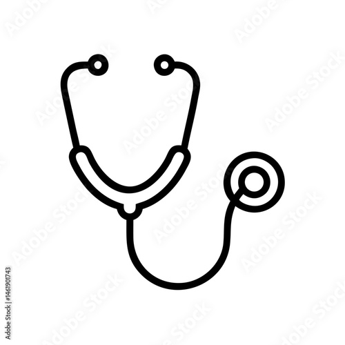 Medical stethoscope illustration representing healthcare and patient examination tools for doctors and nurses