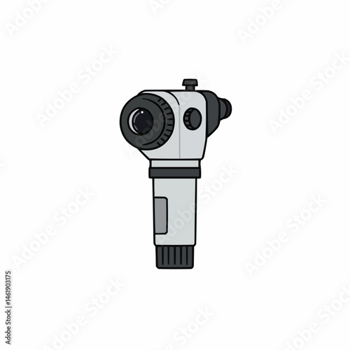 An illustration of an otoscope, a medical device used to view the ear canal