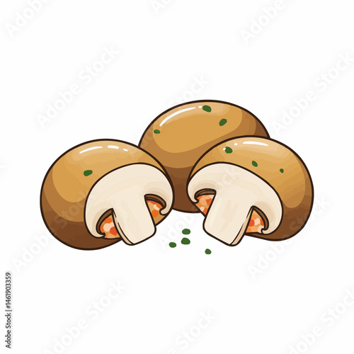 Grouping of cartoon bagels at the bottom right of a white background