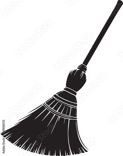broom silhouette vector