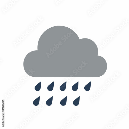 Grey cloud shape against a white background in a simplistic style
