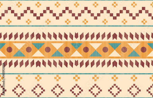 Geometric ethnic pattern seamless, Native American ethnic design, Southwestern decor design for background ,curtain, carpet, wallpaper, clothing, wrapping, Batik, vector illustration.