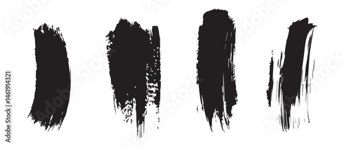 Black Brush Strokes Vector Textures