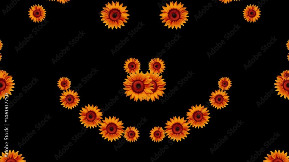 Flower wipe flying transition petal bloom summer animation With alpha channel.